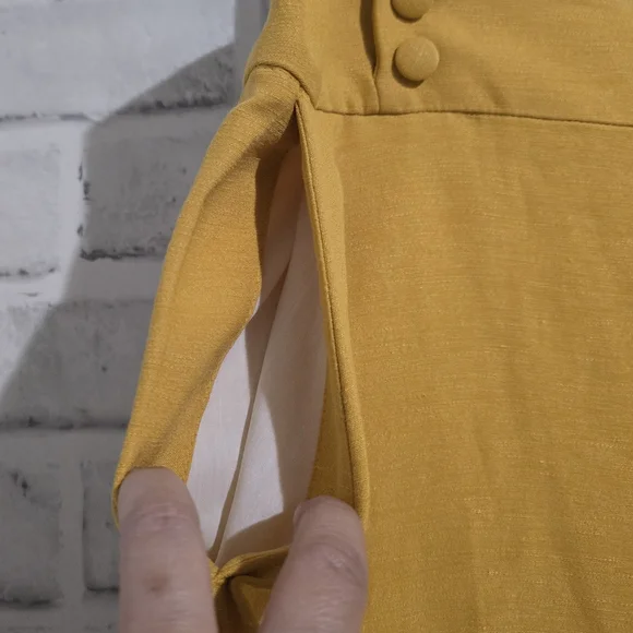 EUC Sezane Georges Linen Blend Trouser Yellow Size 38 / 6 - Picture 7 of 9